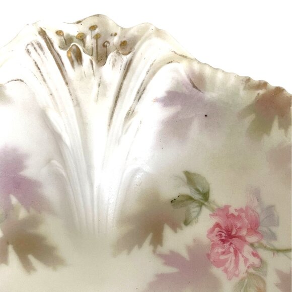 RS Prussia Porcelain Celery Relish Serving Dish Pink Rose Flower Floral Antique - Picture 8 of 15